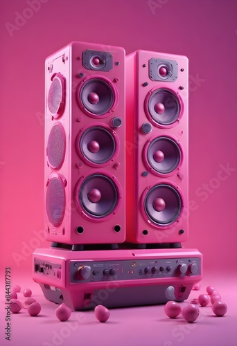 Colorful fantasy music speakers gold