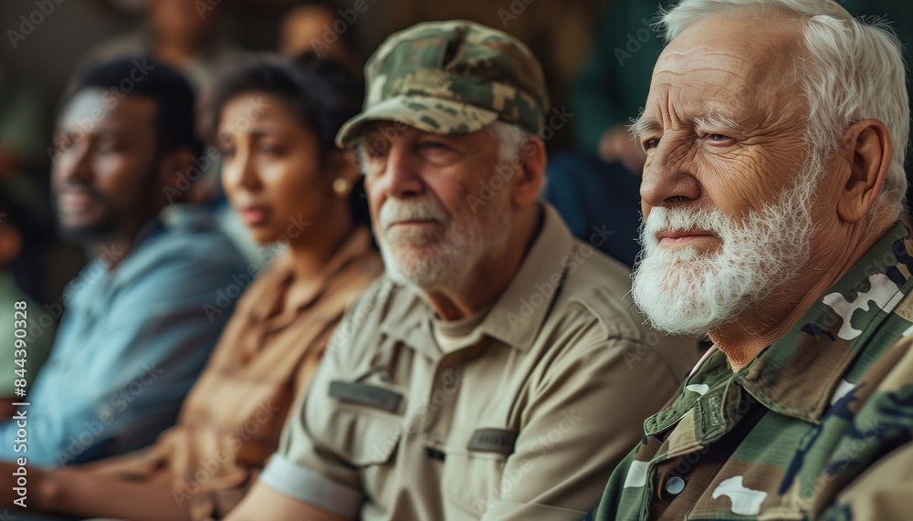 A group of veterans attending a support group meeting, veterans, supportgroup, meeting A group of veterans attending a support group meeting, veterans, supportgroup, meeting