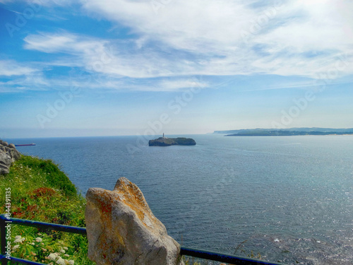 Beautiful view of the Bay of Santander, idyllic natural environment in the north of Spain