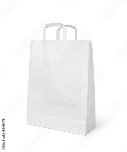 white paper shopping bag isolated on white background