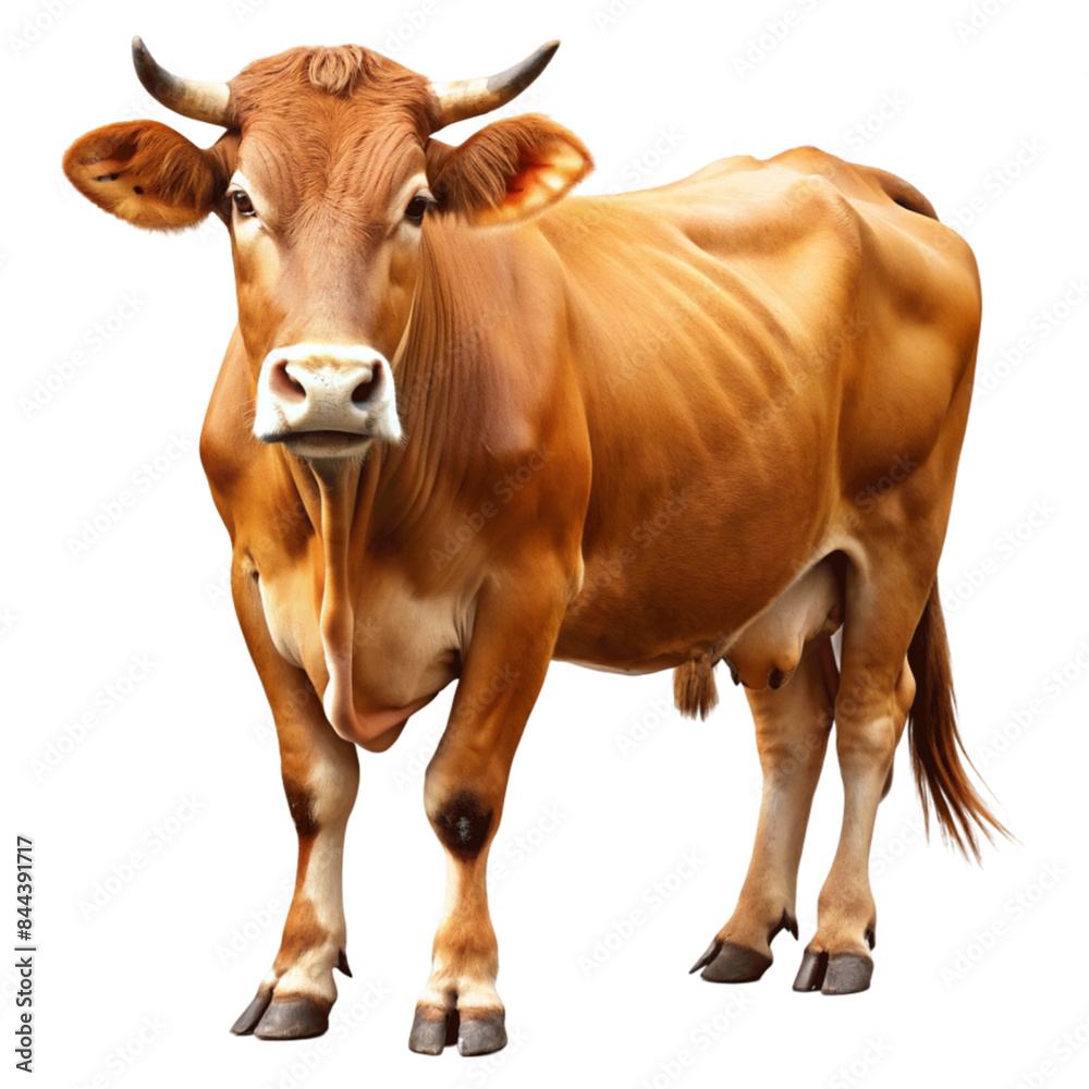 Animal brown cow isolated on Transparent background. Animal brown cow isolated on Transparent background.