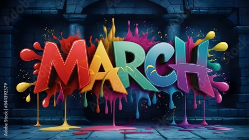 march text design font design