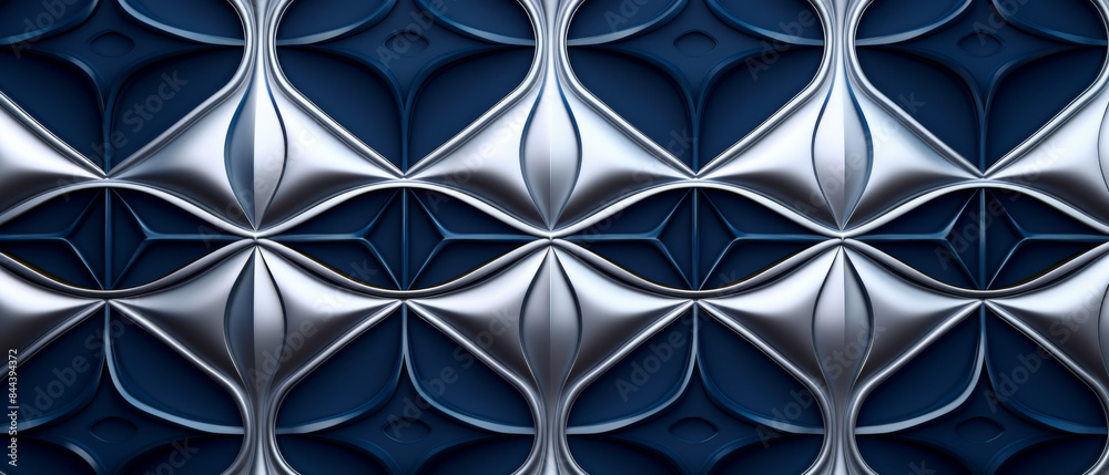 A blue and silver design with a lot of detail A blue and silver design with a lot of detail