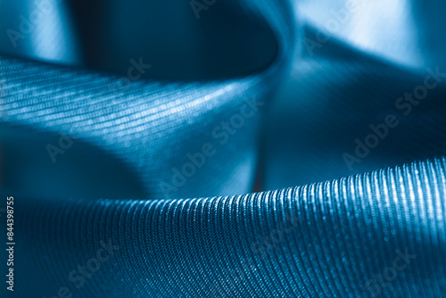 blue acetate fabric textured background photo