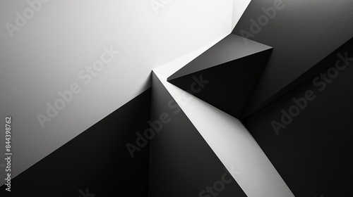 A minimalist black and white composition featuring sharp lines and contrasting shapes  creating a dynamic and modern aesthetic. 32k  full ultra hd  high resolution