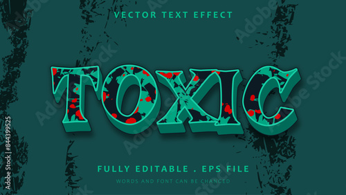 3d Grunge Word Toxic Editable Text Effect Design Template