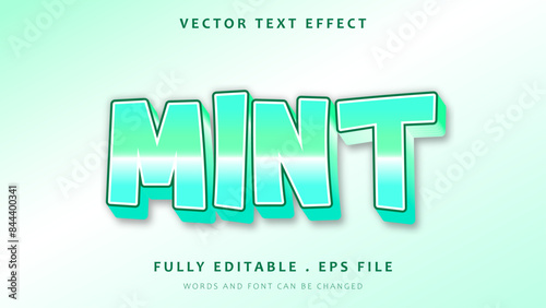 Gradient Mint Editable Text Effect Design Template