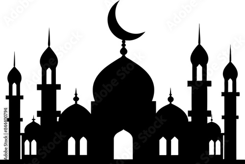 mosques silhouette vector illustration