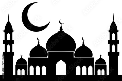 mosques silhouette vector illustration