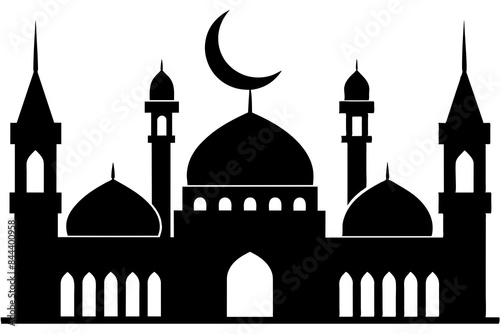mosques silhouette vector illustration