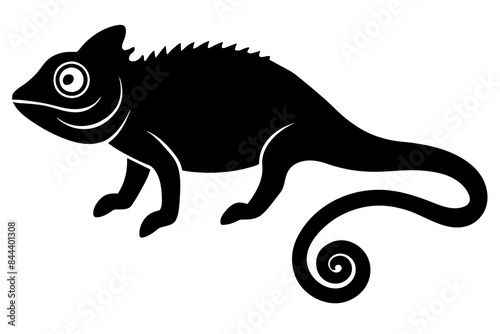 chameleon silhouette silhouette vector illustration