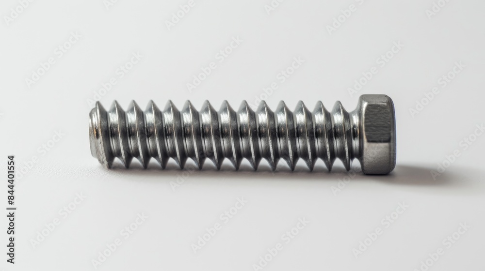Metal screw in close up on a white background Metal screw in close up on a white background