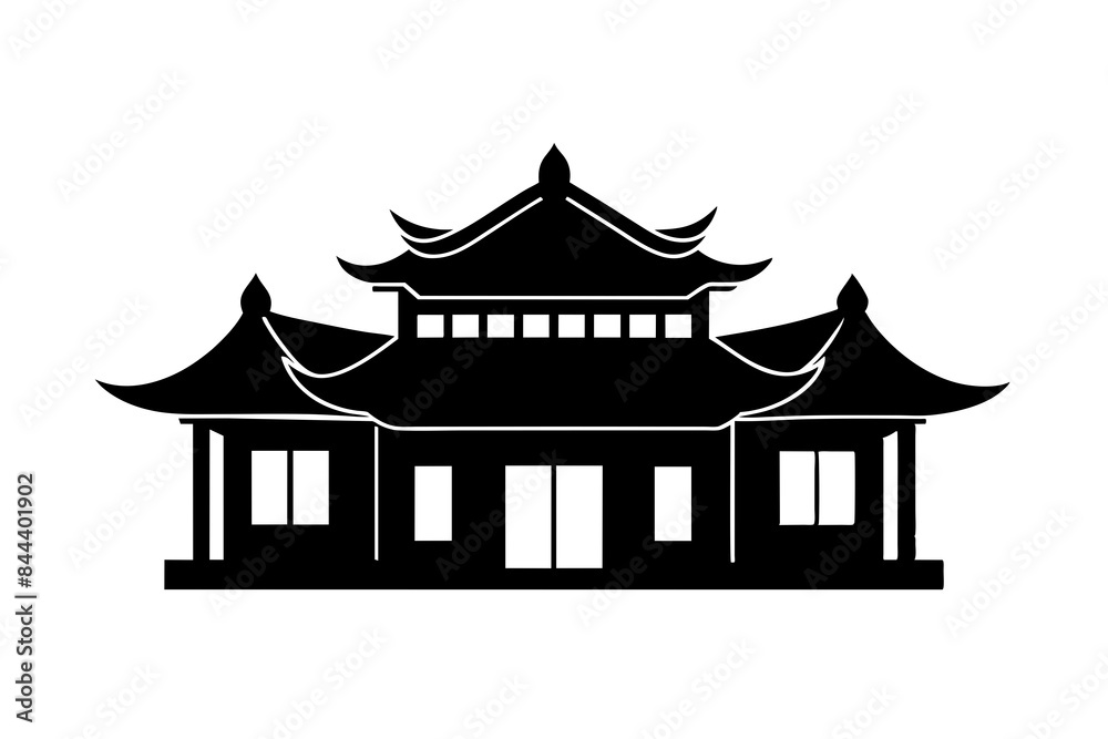 chinese house silhouette vector illustration chinese house silhouette vector illustration