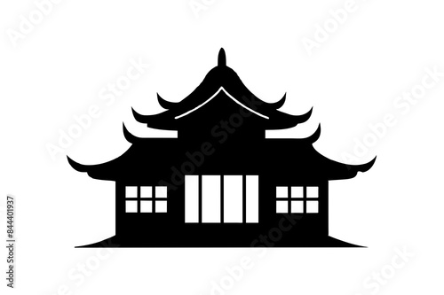 chinese house silhouette vector illustration