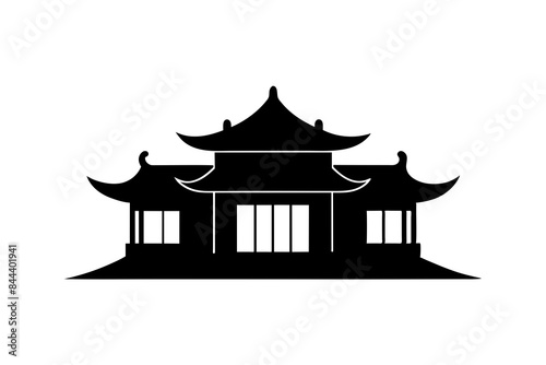 chinese house silhouette vector illustration