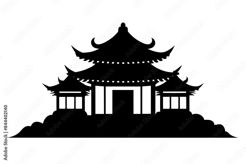 chinese house silhouette vector illustration chinese house silhouette vector illustration