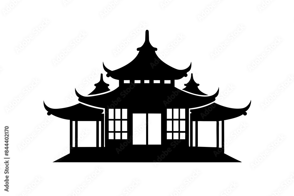 chinese house silhouette vector illustration chinese house silhouette vector illustration