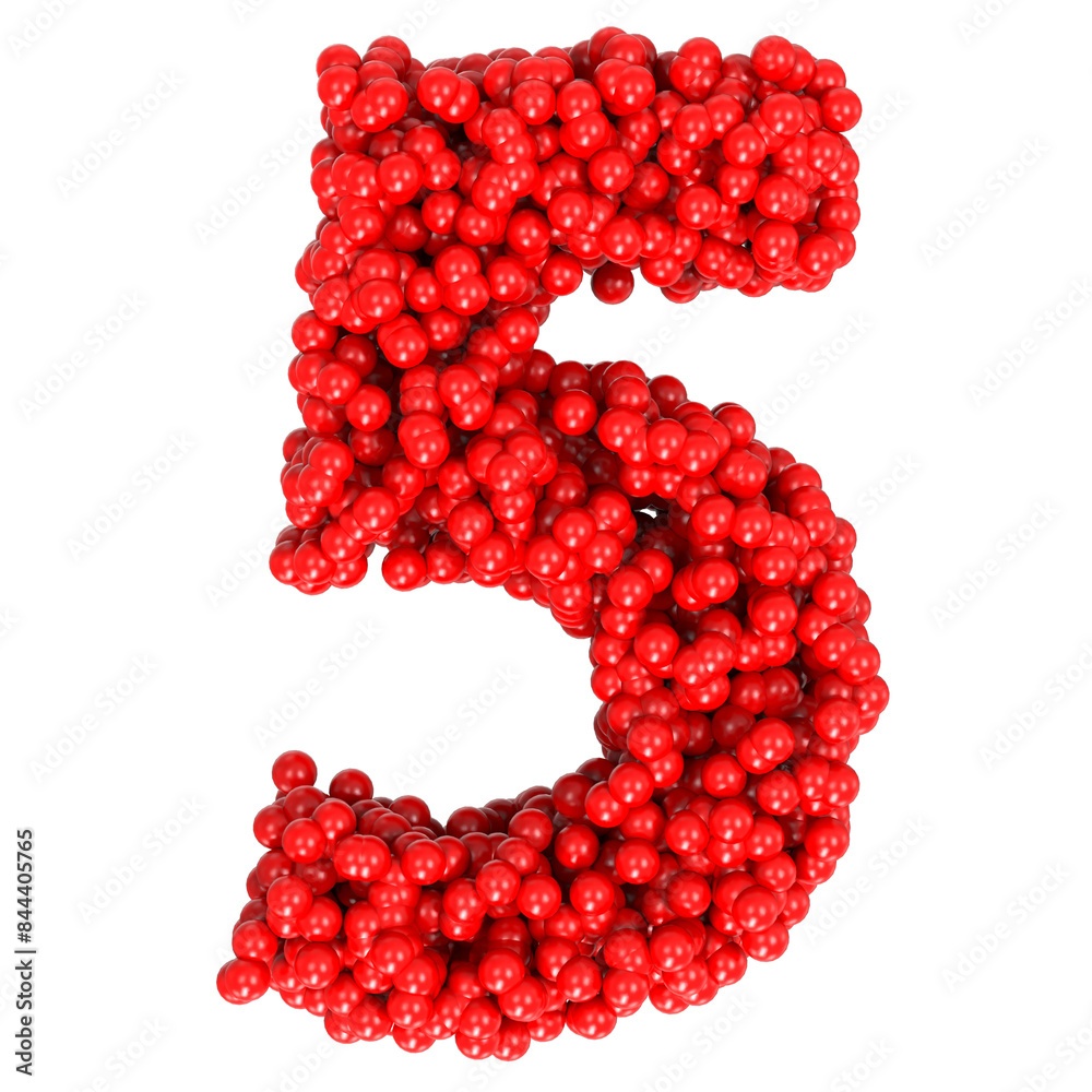 Number 5 from balls isolated Number 5 from balls isolated