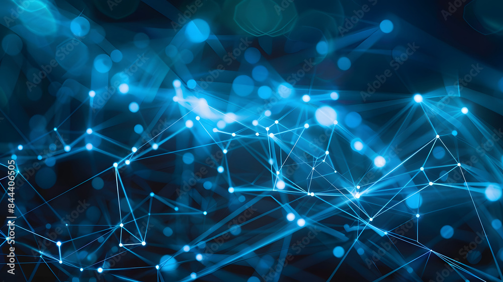 Abstract Network Connections with Blue-Toned Dots and Lines Abstract Network Connections with Blue-Toned Dots and Lines