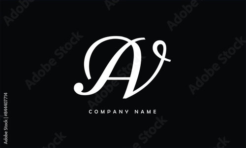 AV, VA, A, V Abstract Letters Logo Monogram