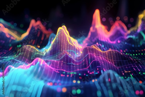 Modern digital abstract 3D background. Can be used in the description of network abilities, technological processes, digital storages, science, education, market and trading photo
