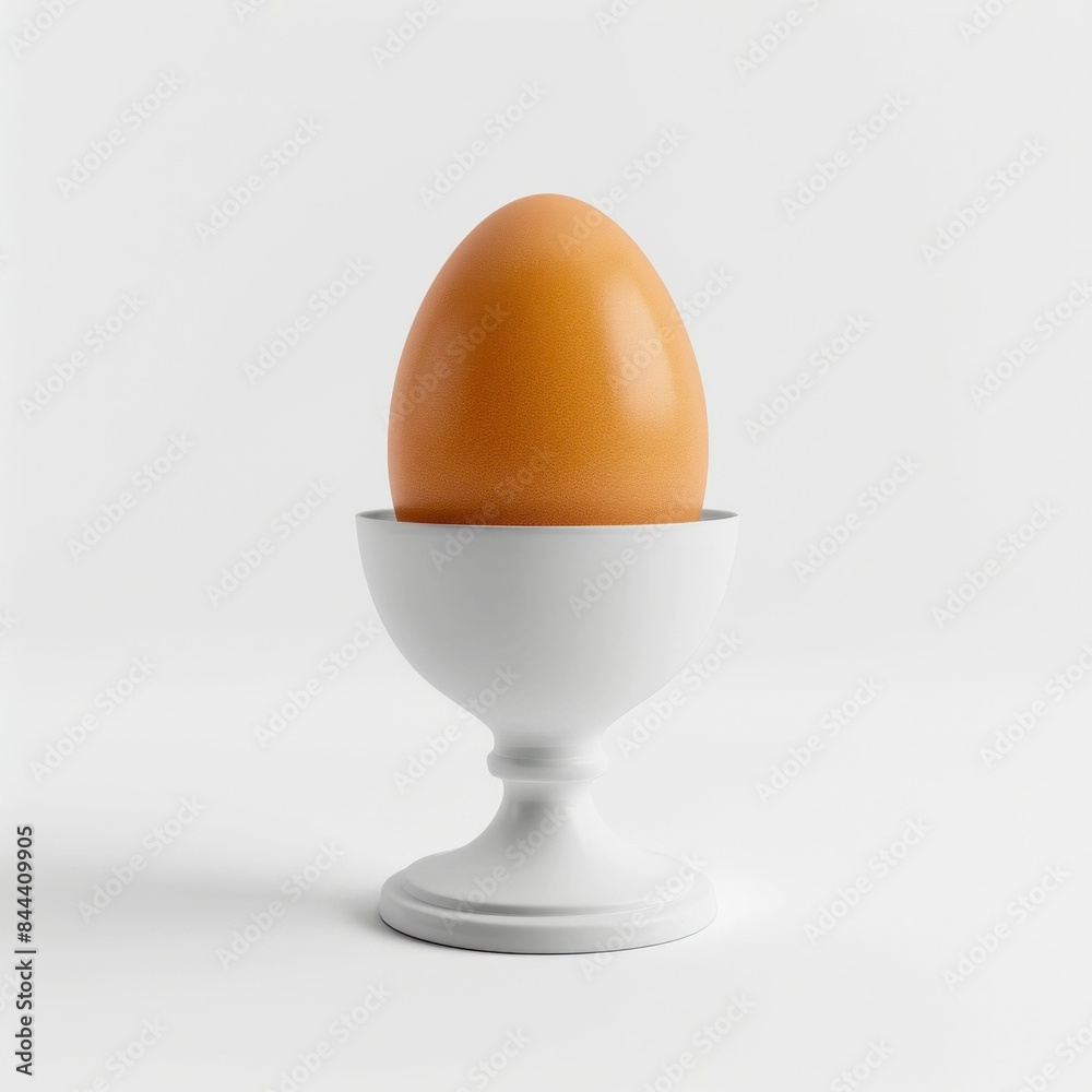 Brown Egg in White Egg Cup. Generative ai Brown Egg in White Egg Cup. Generative ai