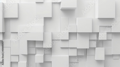 Abstract white cubic background