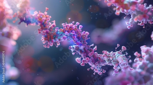 A microscopic view of the RNAinduced silencing complex RISC binding to the target mRNA for degradation effectively silencing gene expression photo