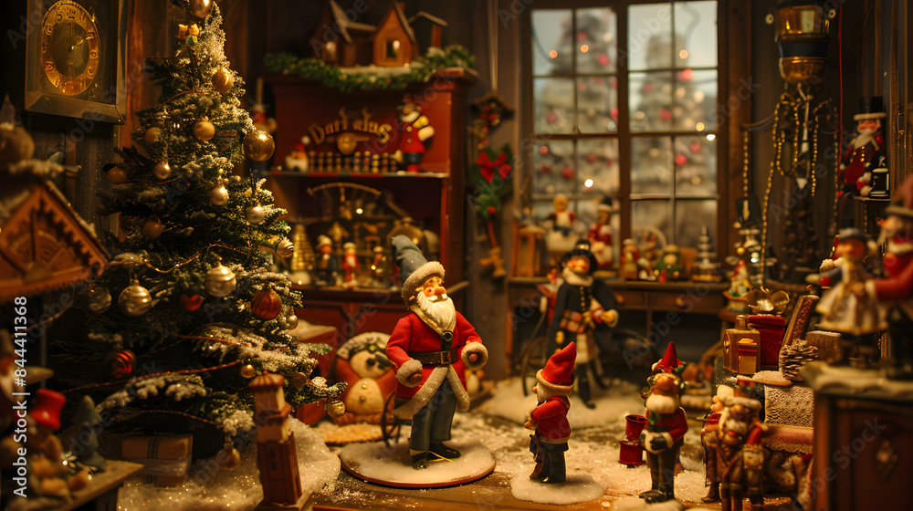 Fototapeta premium Victorian Christmas toy workshop