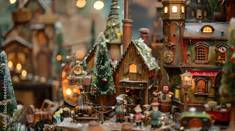 Fototapeta premium Victorian Christmas toy workshop