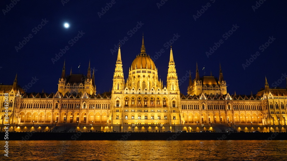 Illuminated Hungarian Parliament in Budapest - Winter 2023 Illuminated Hungarian Parliament in Budapest - Winter 2023