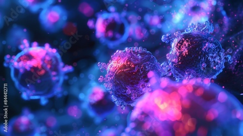 Fluorescence microscopy image showing the activation of autoreactive T cells in a patient with systemic lupus erythematosus