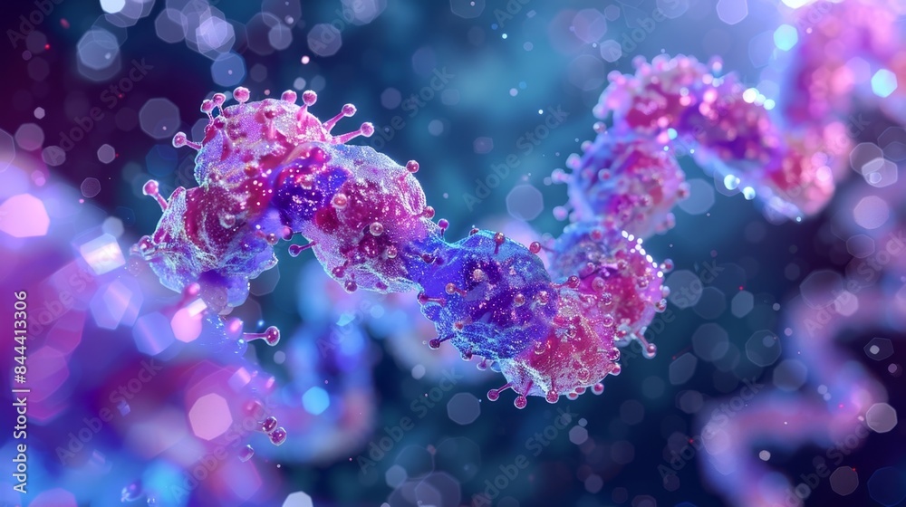 Detailed image of a dopamine receptor protein structure revealing the distinct regions responsible for binding dopamine and initiating cellular responses Detailed image of a dopamine receptor protein structure revealing the distinct regions responsible for binding dopamine and initiating cellular responses