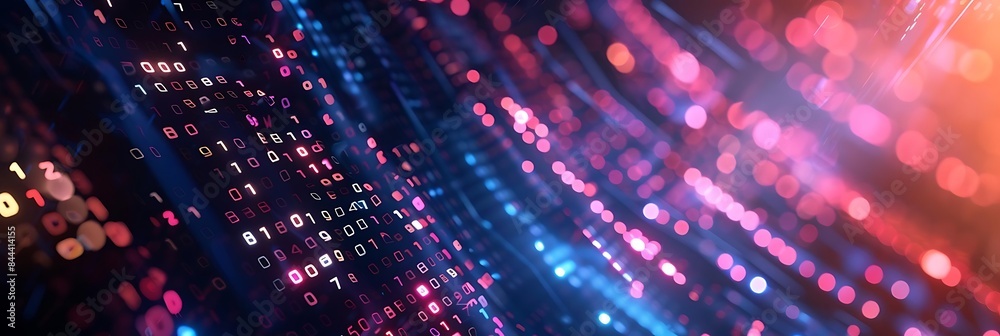 Obraz premium abstract internet background with digital data transfer and network communication