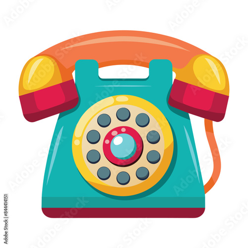 old telephone illustration on white