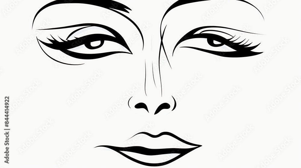 Simple line drawing of a face Simple line drawing of a face