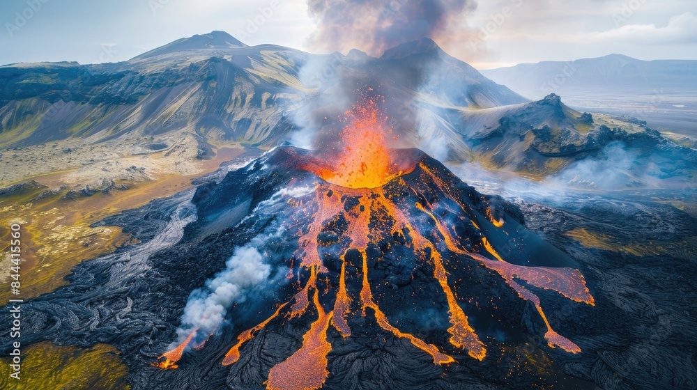 Aerial view of Maelifell volcano in Iceland