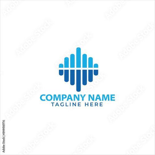 Minimalist M letter logo with "music" and "singing" concept
