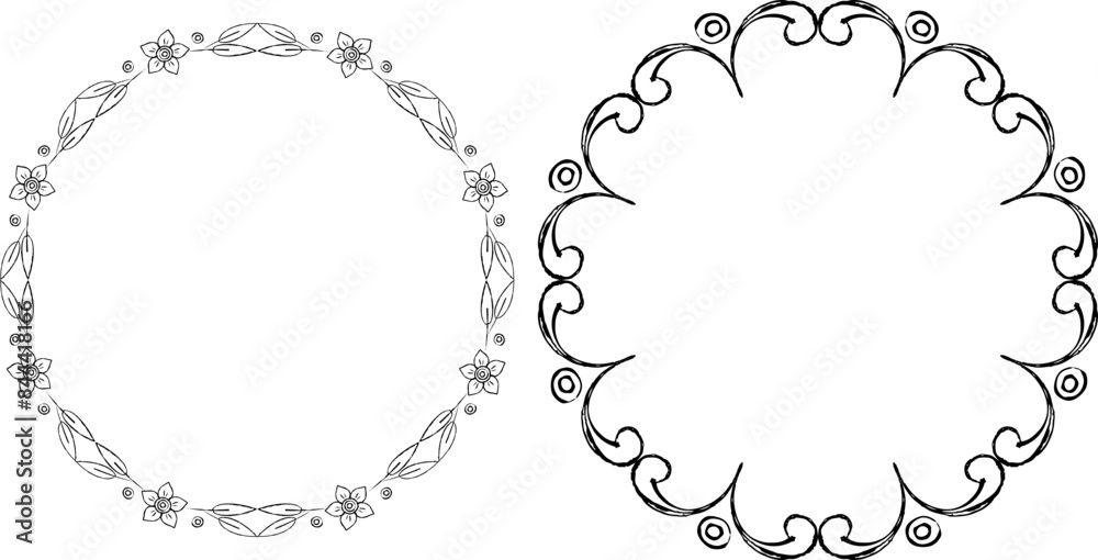 vector frames black on a white background