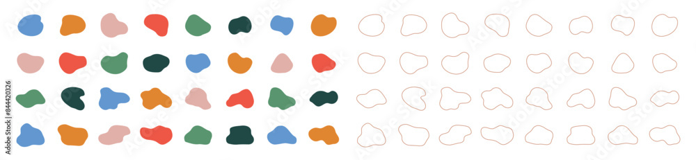 Organic shape set. decorartive minimal modern art illustration graphic design vector. abstract shape. trendy blob circle simple splash liquid matisse contemporary line style Organic shape set. decorartive minimal modern art illustration graphic design vector. abstract shape. trendy blob circle simple splash liquid matisse contemporary line style