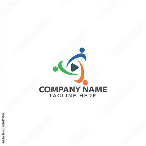 electro music beat / headphone vector logo design
