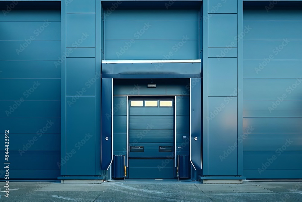 Industrial Unit with roller shutter doors AI Generation Industrial Unit with roller shutter doors AI Generation
