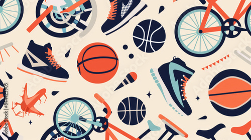 Sports Gear Icon Pattern