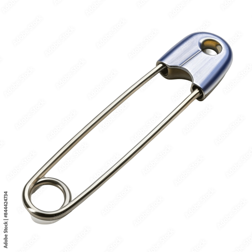 One open safety pin silver isolated on transparent background. One open safety pin silver isolated on transparent background.