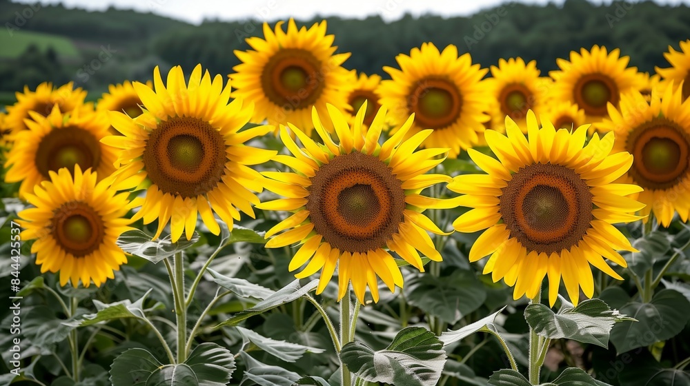 Bright Yellow Sunflower Field in Full Bloom