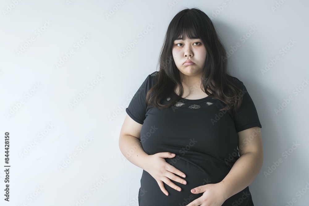 痩せたいのにダイエットに失敗してまた太ったことに悩む肥満女性
痩せたいのにダイエットに失敗してまた太ったことに悩む肥満女性