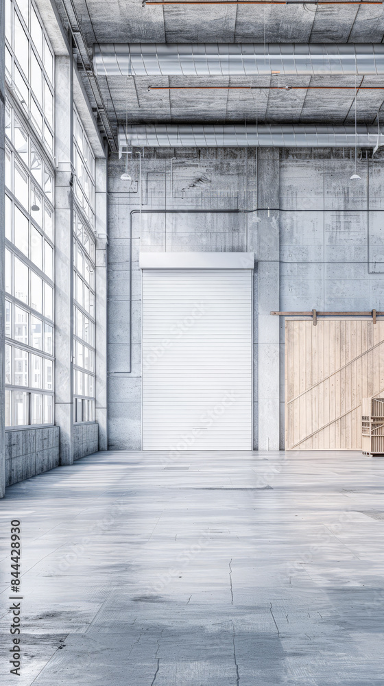 Industrial empty warehouse space with copyspace for text. Industrial empty warehouse space with copyspace for text.