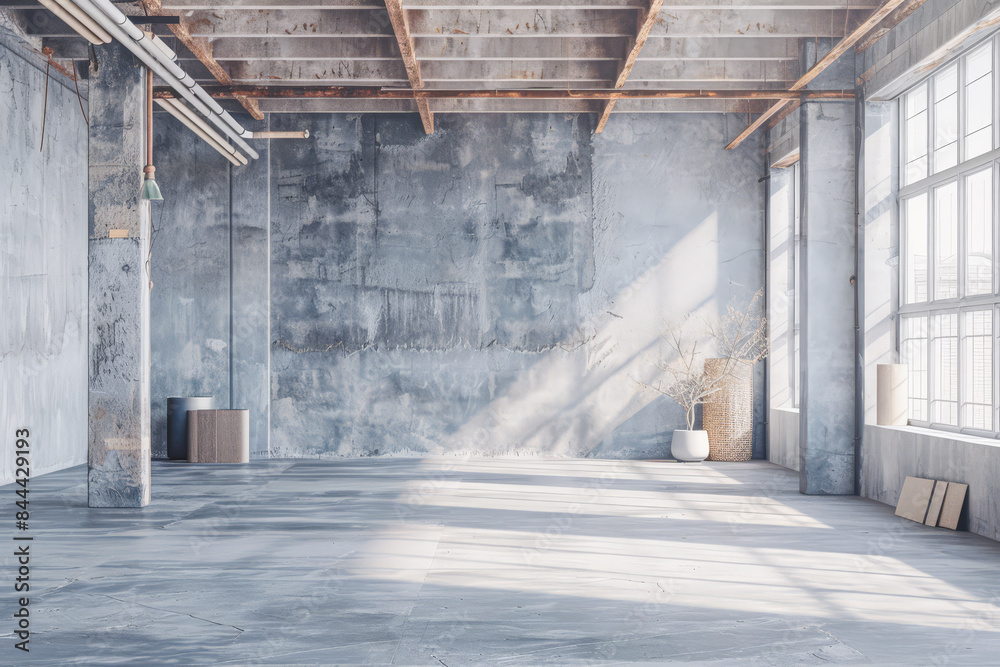 Industrial empty warehouse space with copyspace for text. Industrial empty warehouse space with copyspace for text.
