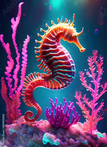 tropical coral reef with seahorse