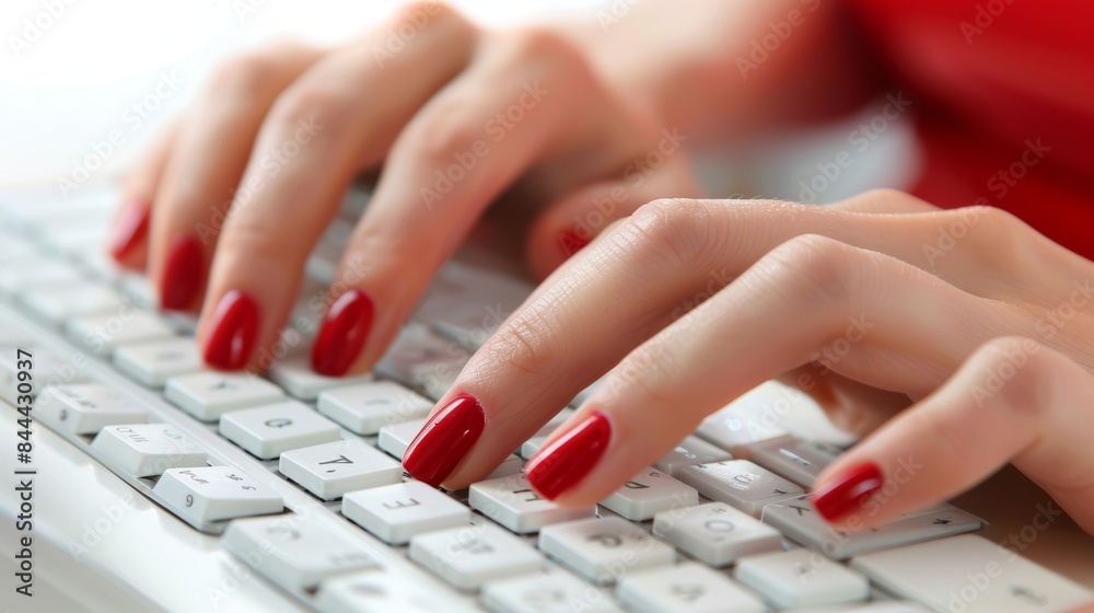Close-up of Hands Typing on White Keyboard Close-up of Hands Typing on White Keyboard